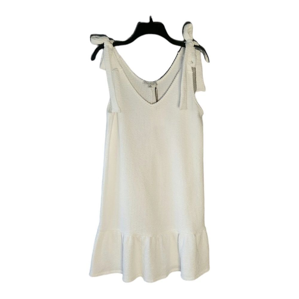 Green Envelope Los Angeles Textured White A-Line Dress sz L